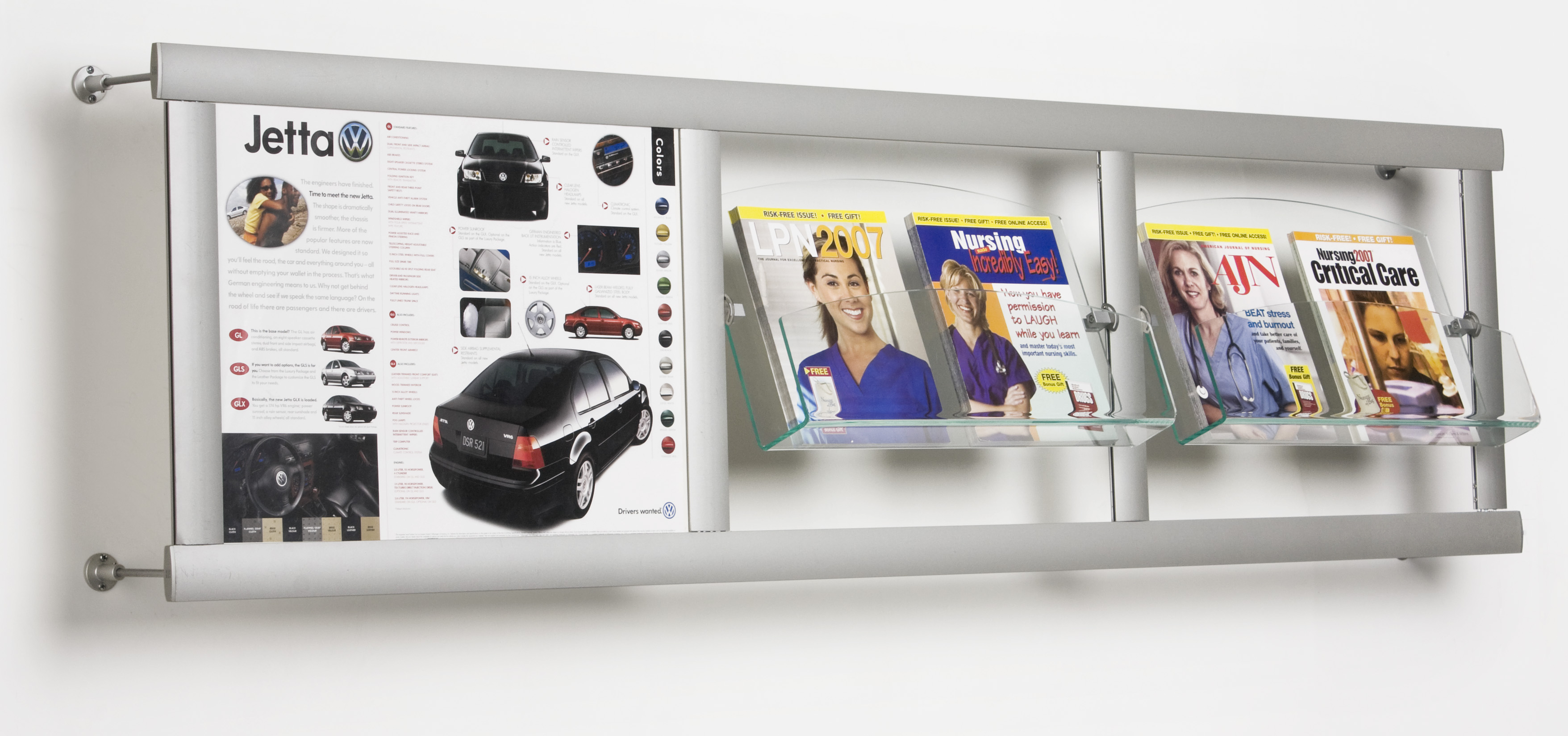 Wall Catalog Displays Use (2) Poster Frames to Advertise Products