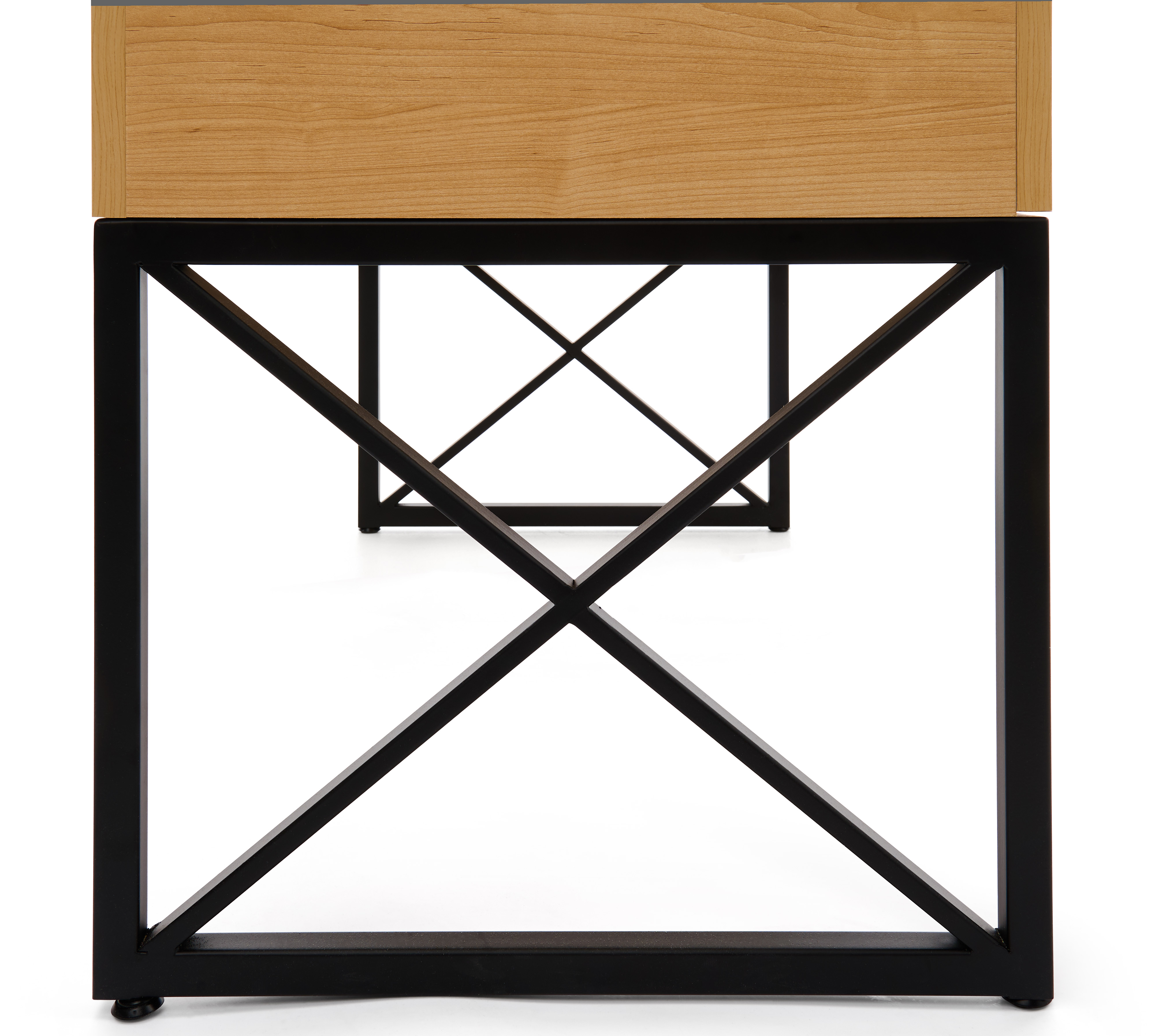 45" Glass Display Case with Locking Drawers, Frameless, Ships Assembled - Wood Grain - Image 4