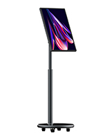 Mobile rechargeable kiosk with height adjustable stand