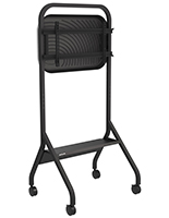 Mobile TV cart with a media shelf
