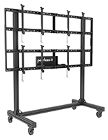 Portable video wall stand with a solid aluminum construction