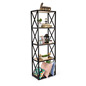 Industrial rustic 5-tier shelving unit with steel frame