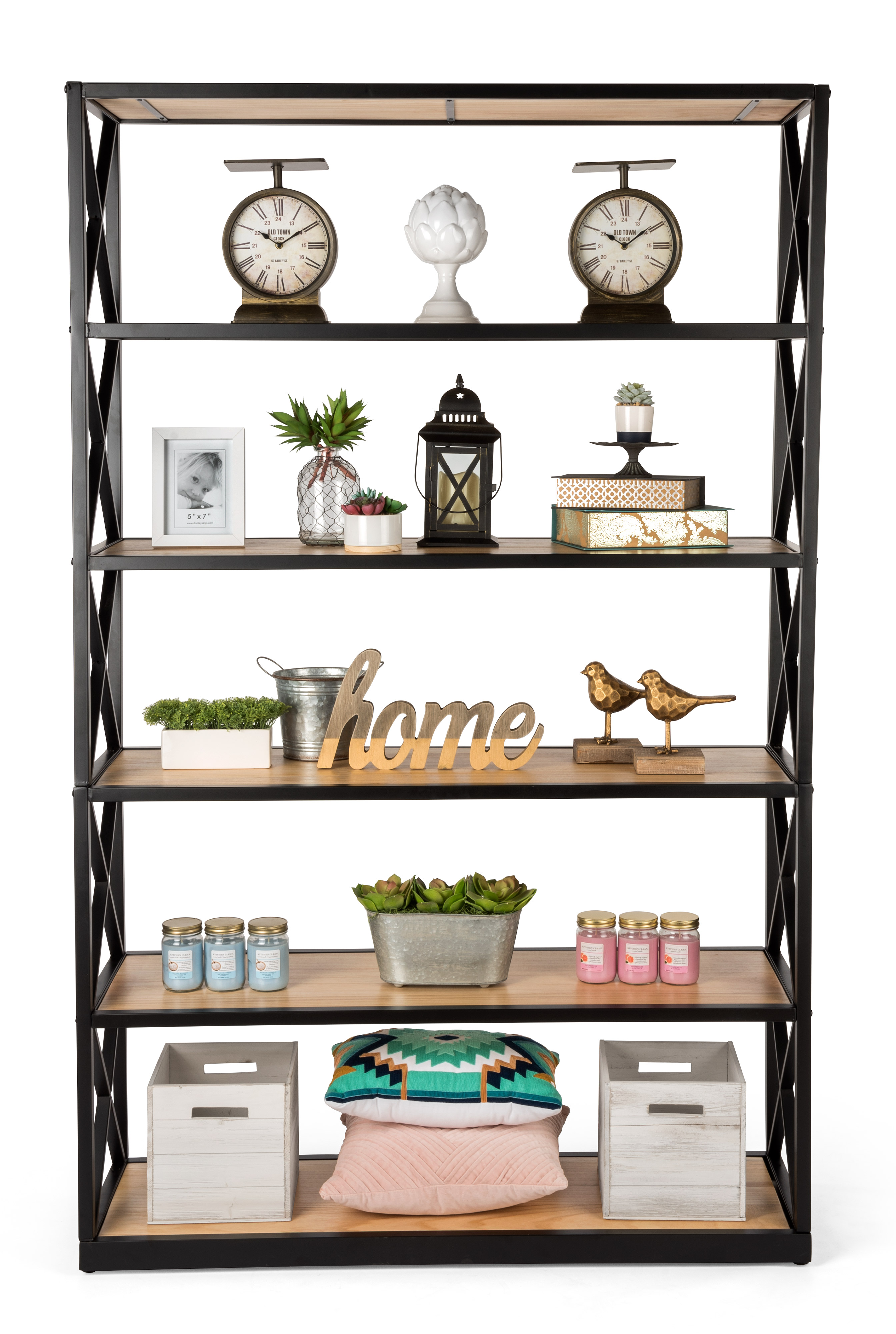 Rustic Ironworker Industrial Shelves | Natural Finish | Displays2Go