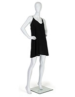Glossy white adult female retail mannequin