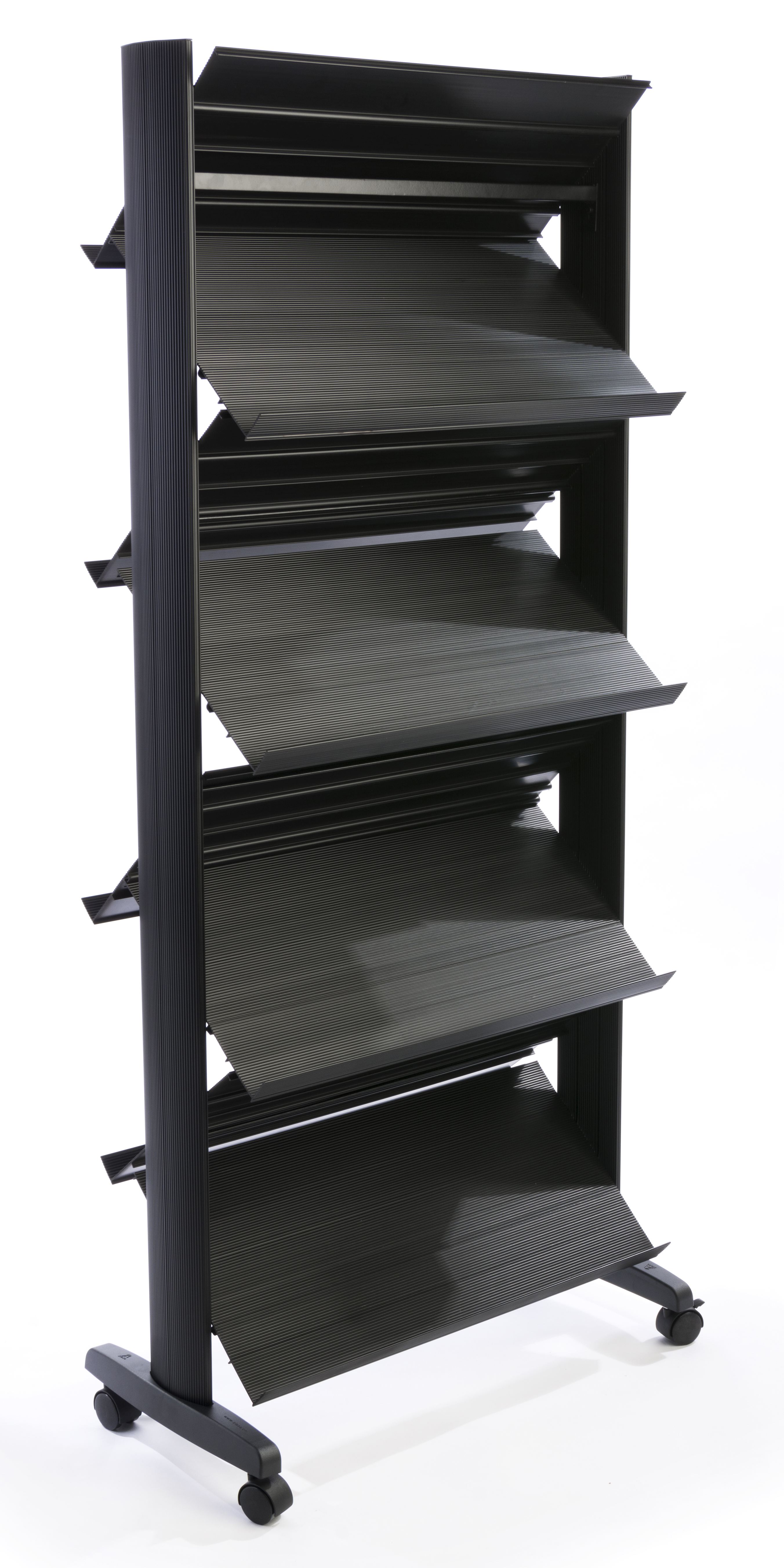 Rolling Magazine Rack | Eight Adjustable Shelves | Displays2Go
