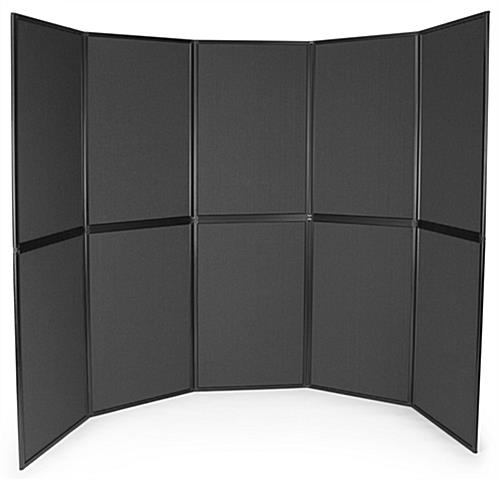Display panels for exhibitions shown with black fabric on the reverse