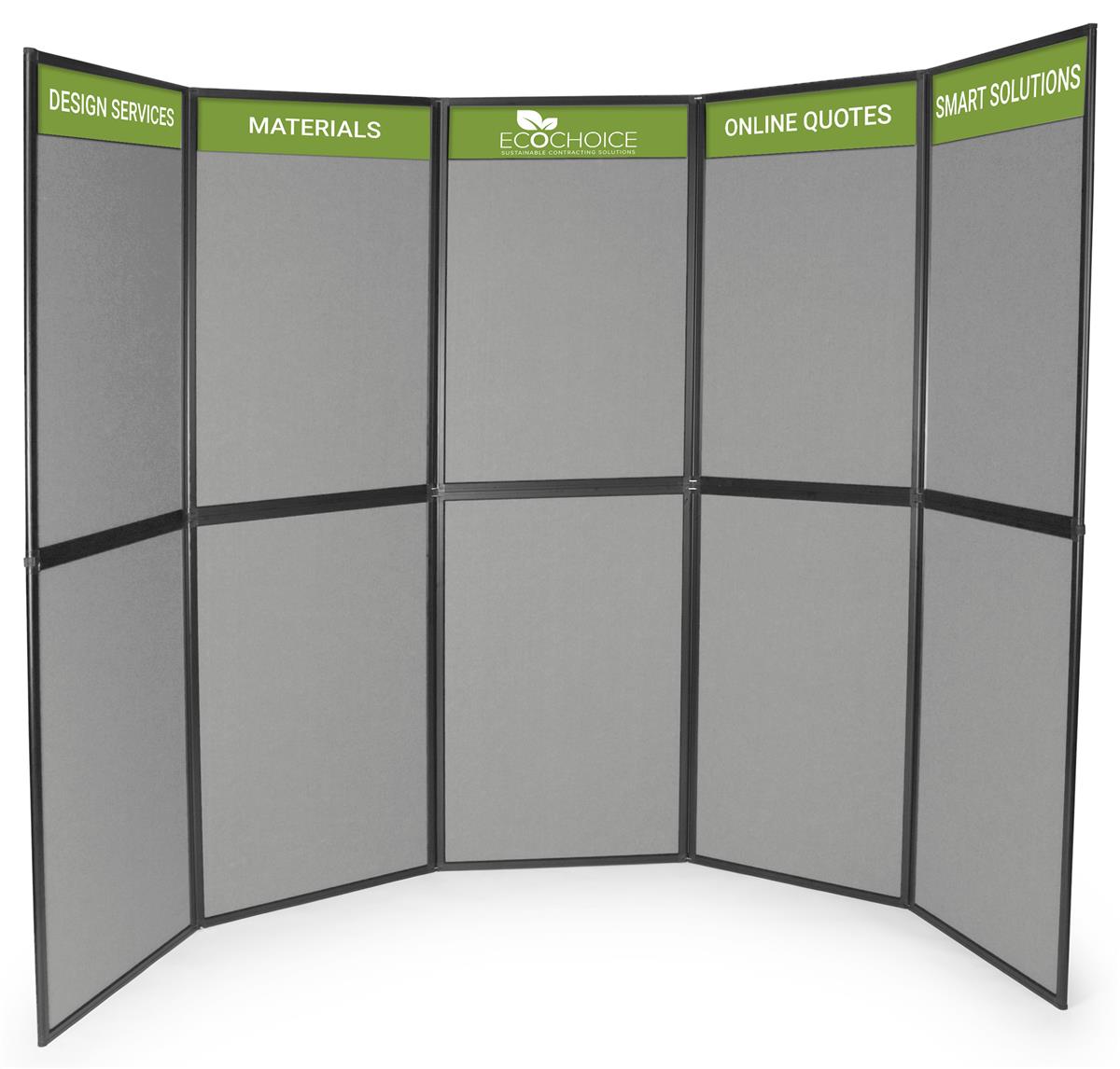 Custom Header Display Panel 10 Portable Panels in Grey Fabric
