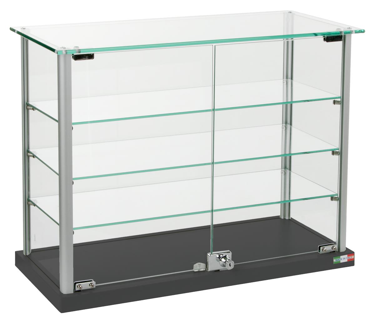 thumbnail image 2 of American Dress Forms Glass Counter Top Display Case With Lock & Shelves (14x12x27) - Open Box 2 of 6