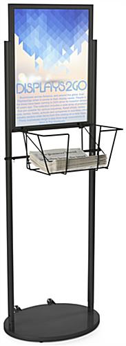 Black 18 x 24 Mobile Poster & Literature Stand, Powder Coated