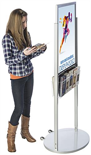 Silver 22 x 28 Mobile Poster Display with 10 Information Pockets for Visuals
