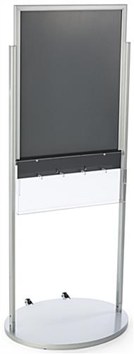 Silver 22 x 28 Mobile Poster Display with 10 Information Pockets
