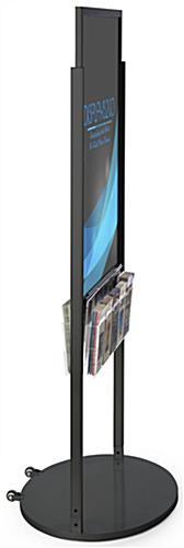 Black 24 x 36 Mobile Poster Display with 10 Literature Slots with PVC Inserts