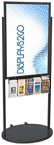 Black 24 X 36 Movable Poster Stand with 5 Literature Pockets for Visuals