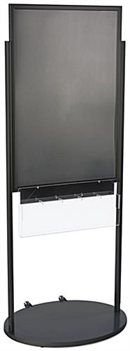 Black 24 X 36 Movable Poster Stand with 5 Literature Pockets