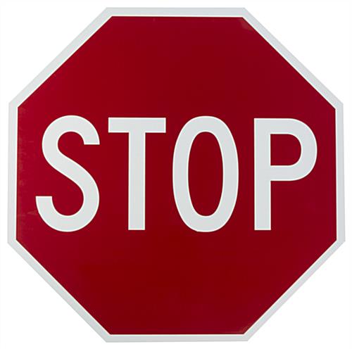 Portable Stop Sign, White