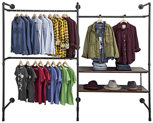 Industrial Outrigger Wall Unit for Showcasing Apparel