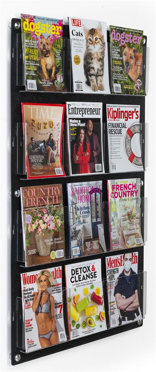 Wall Mounted Acrylic Literature Display MultiPocket Dividers