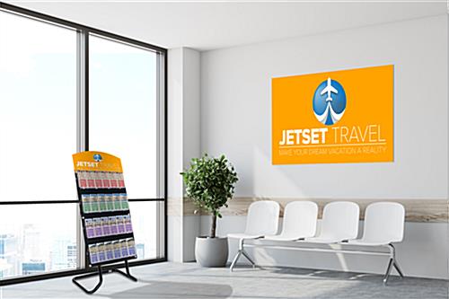 Custom display sign header for acrylic literature holders for travel centers