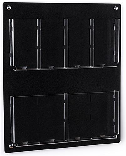 Magazine rack for wall with clear acrylic pocket dividers 