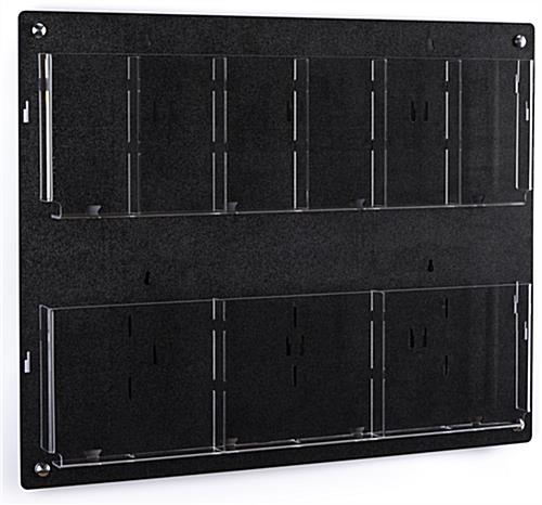 Wall mount brochure holder with 6 dividers to make 12 pockets