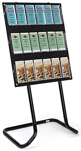 30.5 inch x 57.5 inch tiered acrylic literature floor stand with durable base 