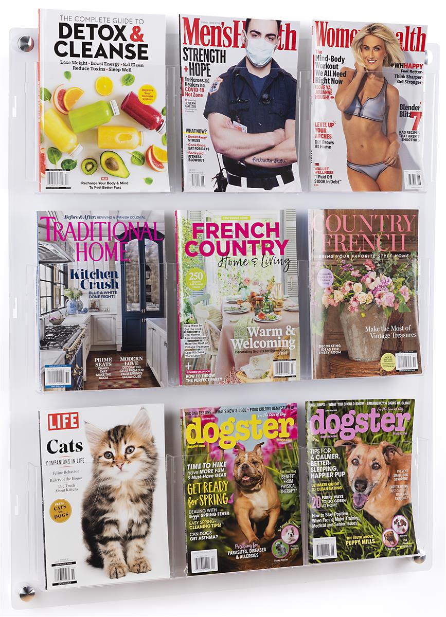 rack rooms coupons on 3 Tiered Acrylic Literature Wall Rack Multi Pocket Dividers