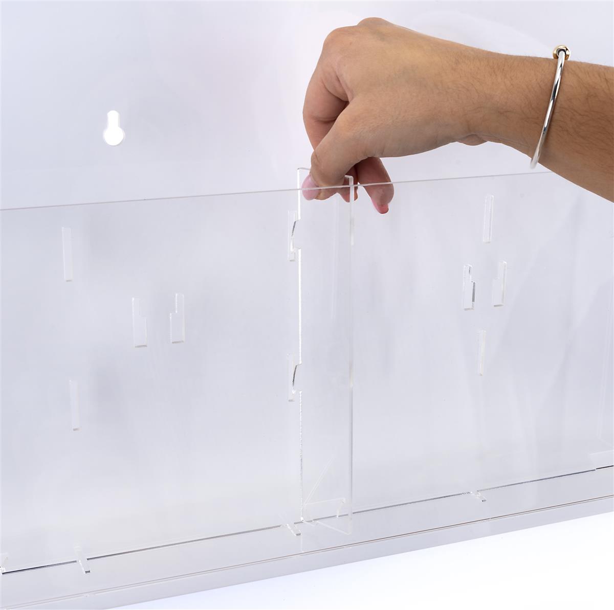 Wall Mounted Acrylic Literature Display MultiPocket Dividers