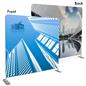 Double sided 8’ wide banner backdrop with front and back printing areas 