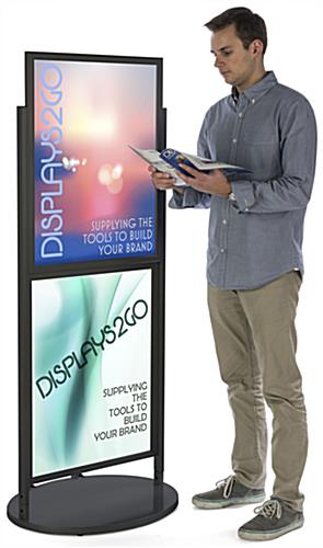Black Dual 22 x 28 Mobile Poster Display with Powder Coat Finish