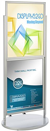 Silver Dual 22 x 28 Mobile Poster Display w/ Wheels