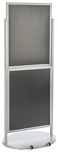 Silver Dual 22 x 28 Mobile Poster Display, Holds 4 Posters