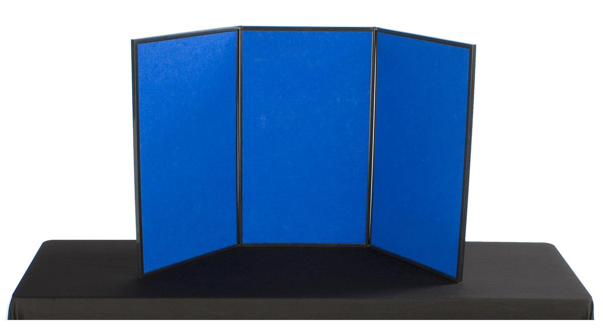 3P5430BKGR Black and Gray Velcro-Receptive Fabric 54 x 30-Inches Displays2go 3-Panel Tabletop Display Board 