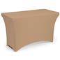 Tan stretch table cloth with fitted design