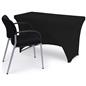 Black stretch table cloth with fire retardant polyester