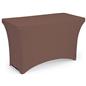 Brown stretch table cloth with 4 foot design