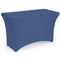 Navy blue stretch table cloth with 4-sided design 