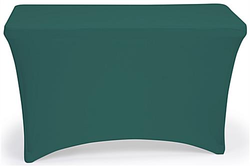 48 inch long forest green stretch table cloth