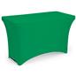 Kelly green stretch table cloth with 4 foot design