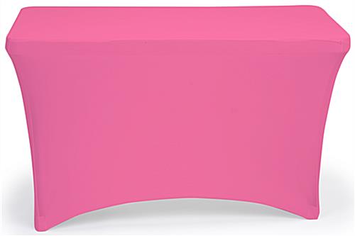 Pink stretch table cloth with dryer safe design