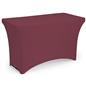 Burgundy stretch table cloth with open back design 