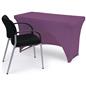Purple stretch table cloth with solid color design 