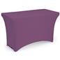 Purple stretch table cloth with open back detail