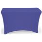 Royal blue stretch table cloth with open back design