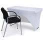 White stretch table cloth with open back style