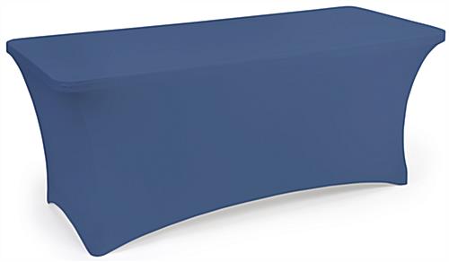 Navy blue stretch table cloth with lightweight design 