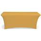 Gold stretch table cloth is made with polyester fabric