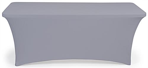 Gray stretch table cloth with fitted skirt design