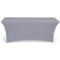 Gray stretch table cloth with fitted skirt design