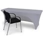 Gray stretch table cloth with lightweight polyester material 