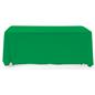 Kelly green 3-sided event table cloth with rounded top corners to prevent bunching